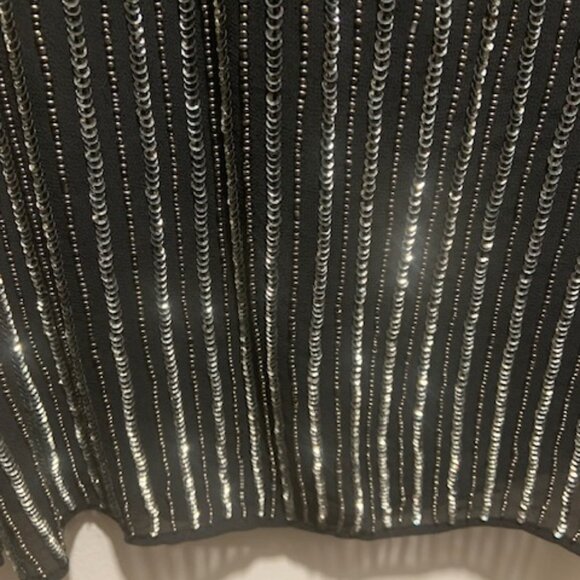 Mango Sequin New Year Holiday Little Black Dress Cocktail Party - Size 8 - Picture 2 of 9